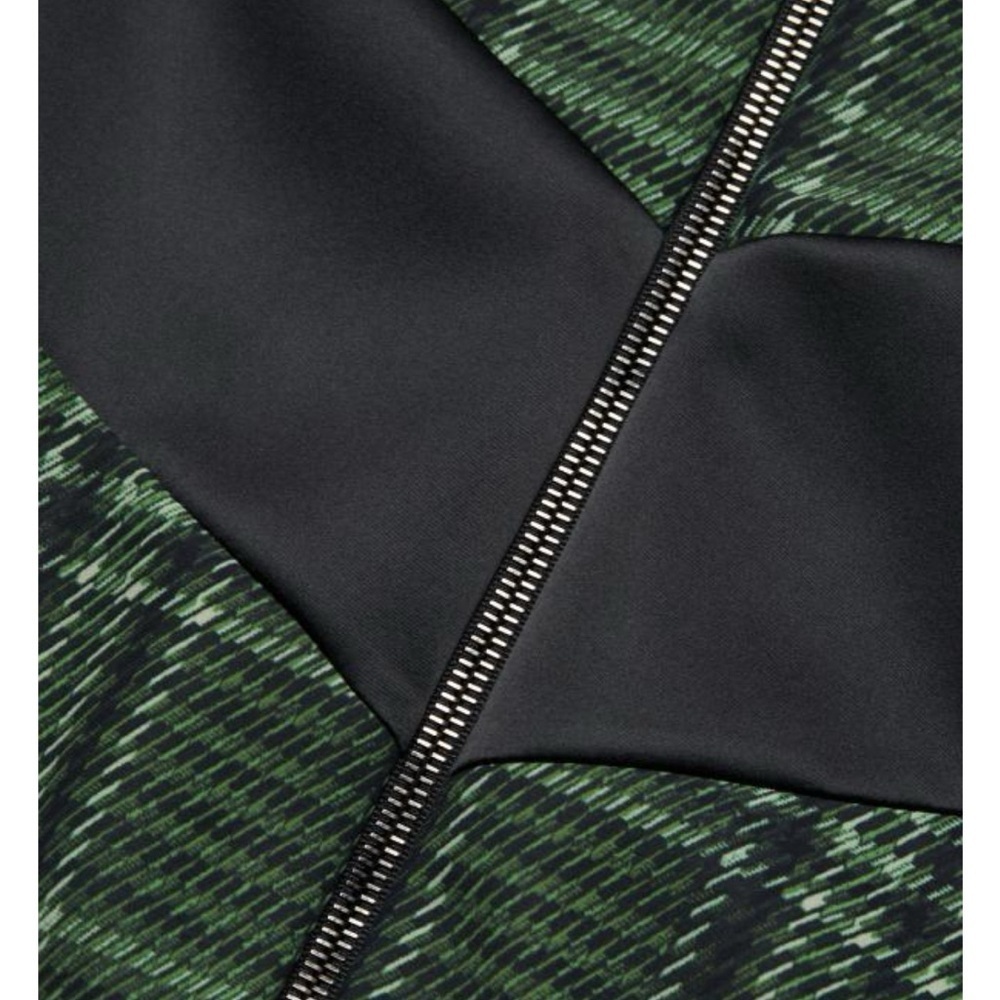 Chiara Boni Utaki Green Plaid Zip-Front Track Jacket Black Accent NWT Size 0 - Picture 4 of 14